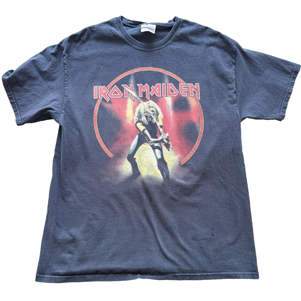 Iron Maiden Japan T Shirt Mens Large Hanes Heavyweight Black Graphic Band Tee